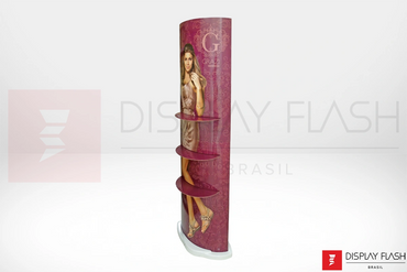 Display de chão Expositor com Prateleira Automático de Papelão para PDV - Flash Elíptico Prateleiras