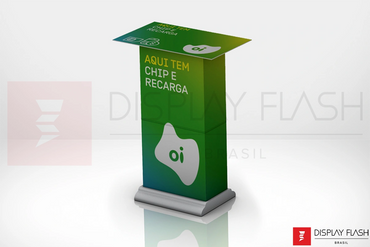 Display de chão Expositor Automático de Papelão para PDV - Flash Table Oi