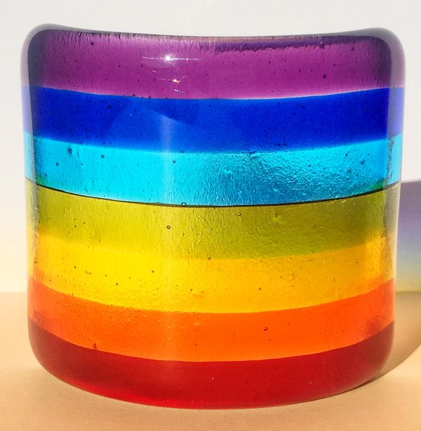 Small fused glass Rainbow. Seven colours to brighten your day. Perfect gift to spread a little cheer