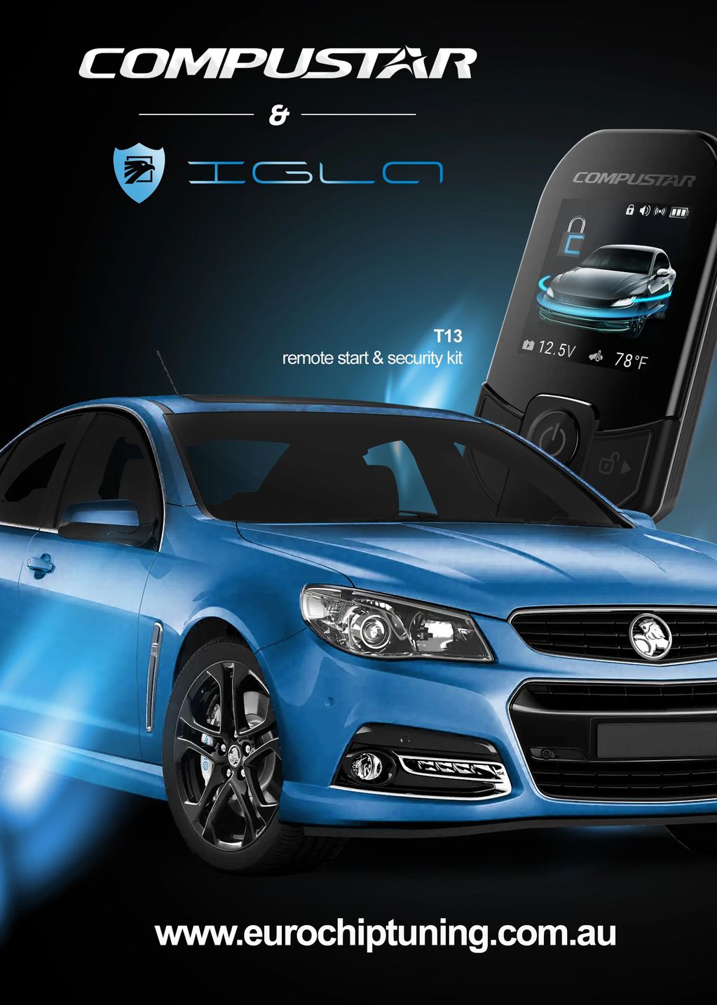 Holden SS Commodore Compustar Remote Start and Security KIt