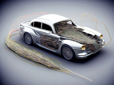 Car with data cables
