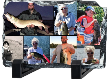Fishing Photo Collage on Slate