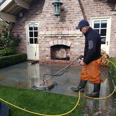 Indian sandstone cleaning, black spot removal and sealing. Liverpool and wirral