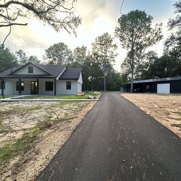asphalt driveway new house construction