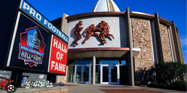 Entrance to the Pro Football Hall of Fame building.
