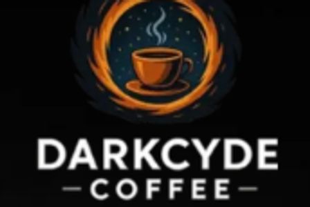 Logo of Darkcyde Coffee with a steaming cup inside a fiery circle.