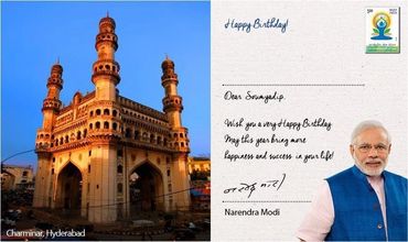 Birthday wish from The Prime Minister of India.