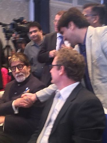 Meeting AmitBachan & Ambassador of Belgium to India dring 'Europe Day' at Taj Mahal hotel Mumbai.