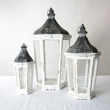 white wedding lanterns