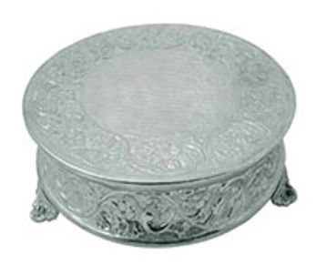 ornate round silver cake stand 18"