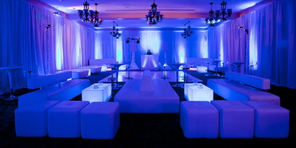 Lounge Event Lighting in purple