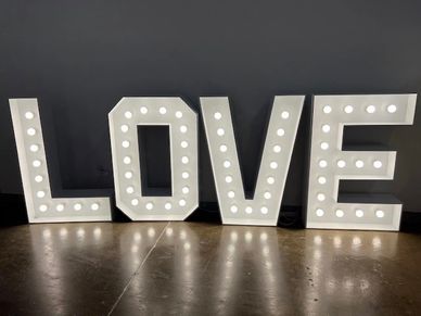 $ Foot Tall White LOVE marquee letters