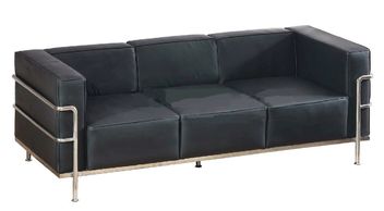 Black Leather, Chrome Collection, sofa