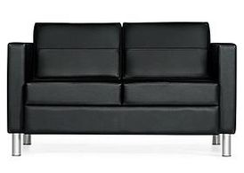 Black Leather Love Seat
