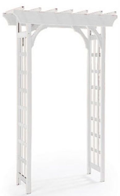 white wood wedding arch