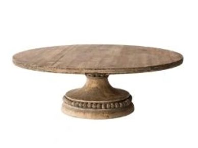 round wooden pedestal cake stand 20"