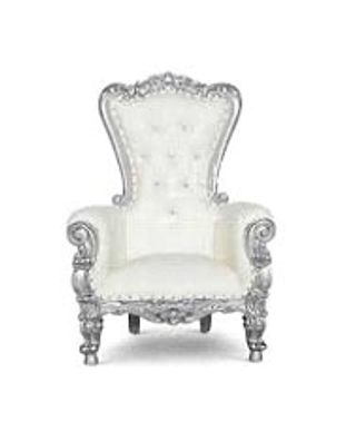Kids Throne Chair White and Gold