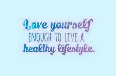 Inspirational quote about self-love and healthy living.