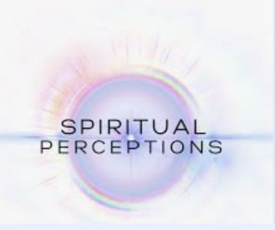 Abstract light orb with text 'SPIRITUAL PERCEPTIONS'.