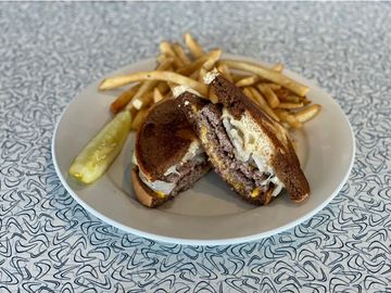 Patty melt with fries