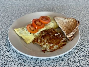 Protein Omelet with hash browns and toast