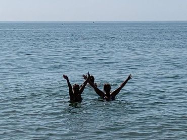 Sandy beach with flat entry to the sea perfect for families.