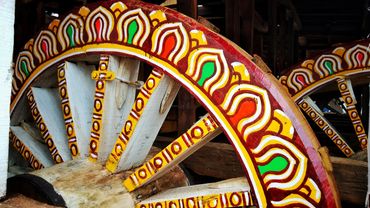 Painted wheels of Jagannath rath yatra