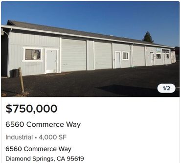 Industrial warehouse building for sale at 6560 Commerce Way, Diamond Springs, CA