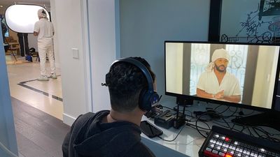 Multi-Award-Nominated Director Eric Wheelwright with Romeo Miller on Set of Finding My Romeo