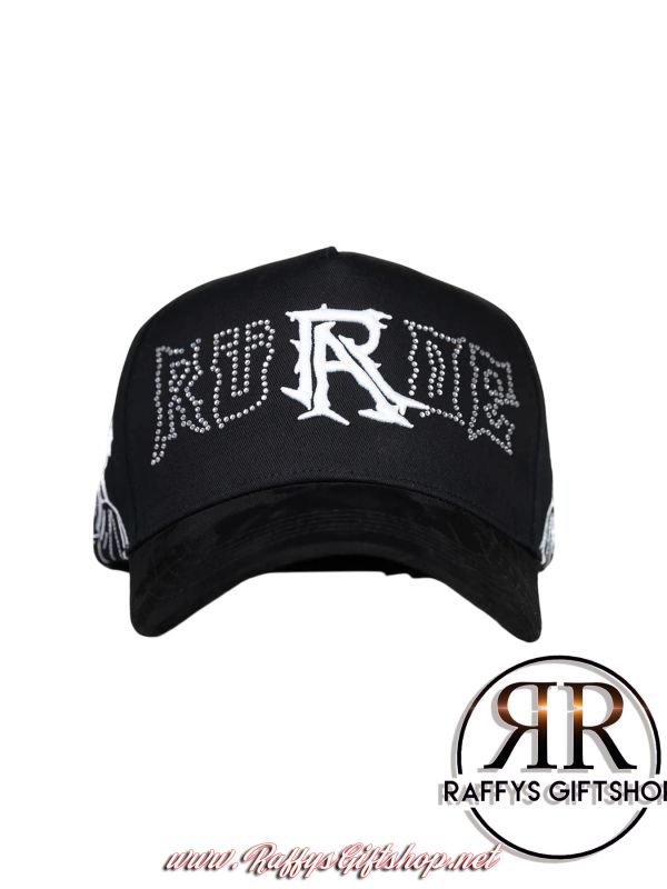 Black cap with 'RUME' design and central 'R' logo.