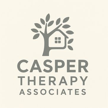 Logo of Casper Therapy Associates with a house integrated into a tree design.