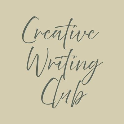 Elegant text saying 'Creative Writing Club' on beige background.