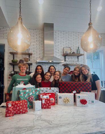 Banks Vadeboncoeur and Young Voices for Change members at their Holiday Drive.