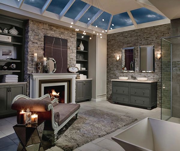Modern bathroom with casual cherry wood flooring by Floors N More Direct in Naples, FL