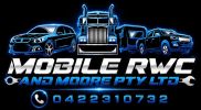 Logo featuring trucks and the text Mobile RWC and Moore Pty Ltd with a contact number.