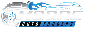 Logo for Moore Auto Traders featuring a stylized car and tire.