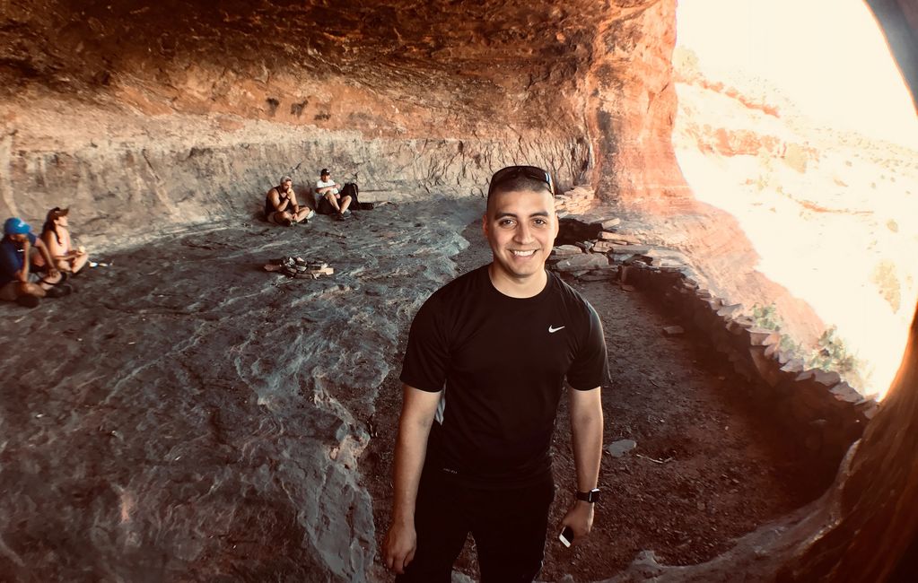 Wandering Explorer, Danny Guevara, in the Hide Out Cave just outside of Sedona, Arizona.