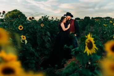 Fall wedding Mortimer Farms Dewey AZ with Sunflowers