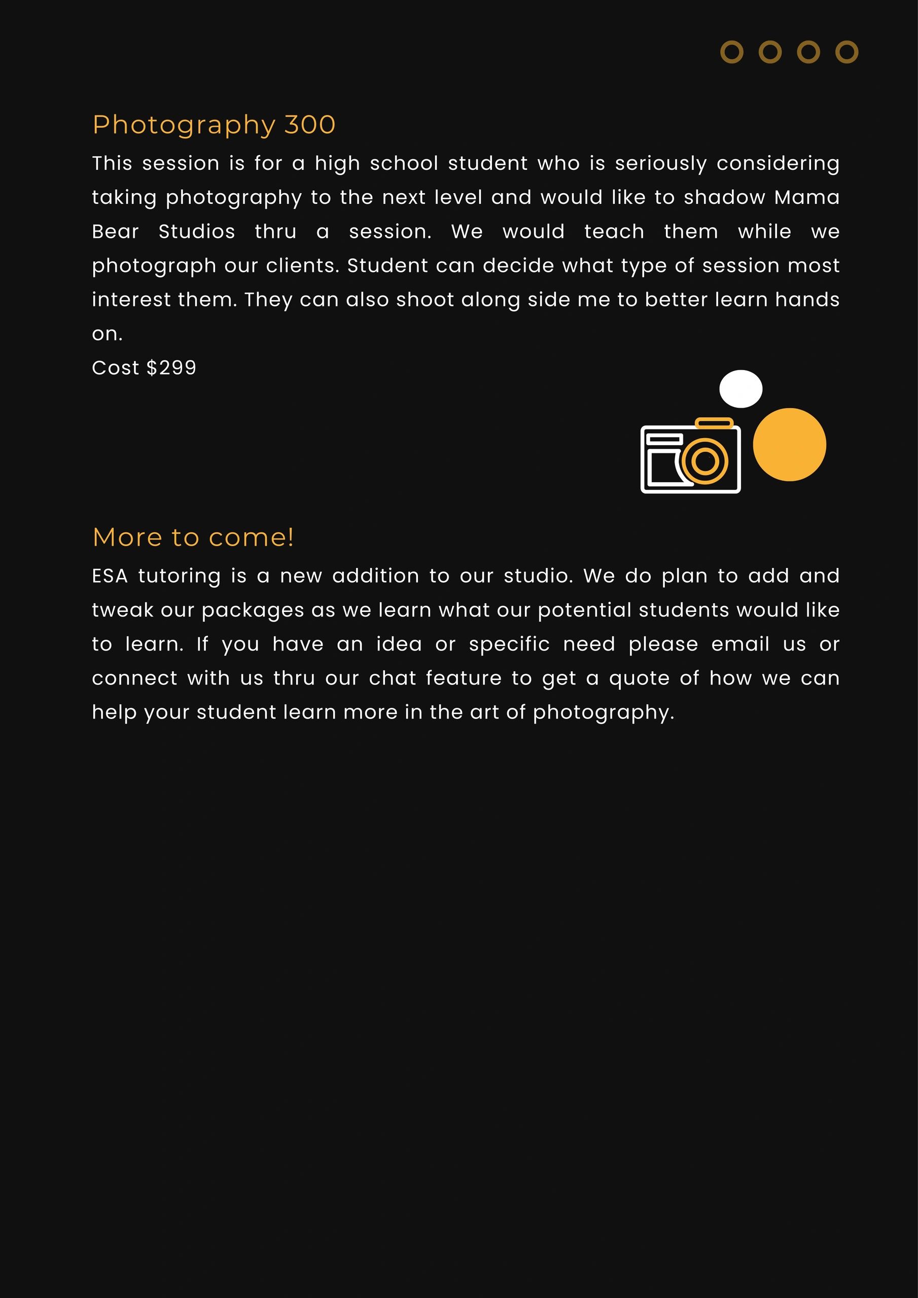 Prescott Area Homeschool ESA photo classes
Northern Arizona ESA photo classes