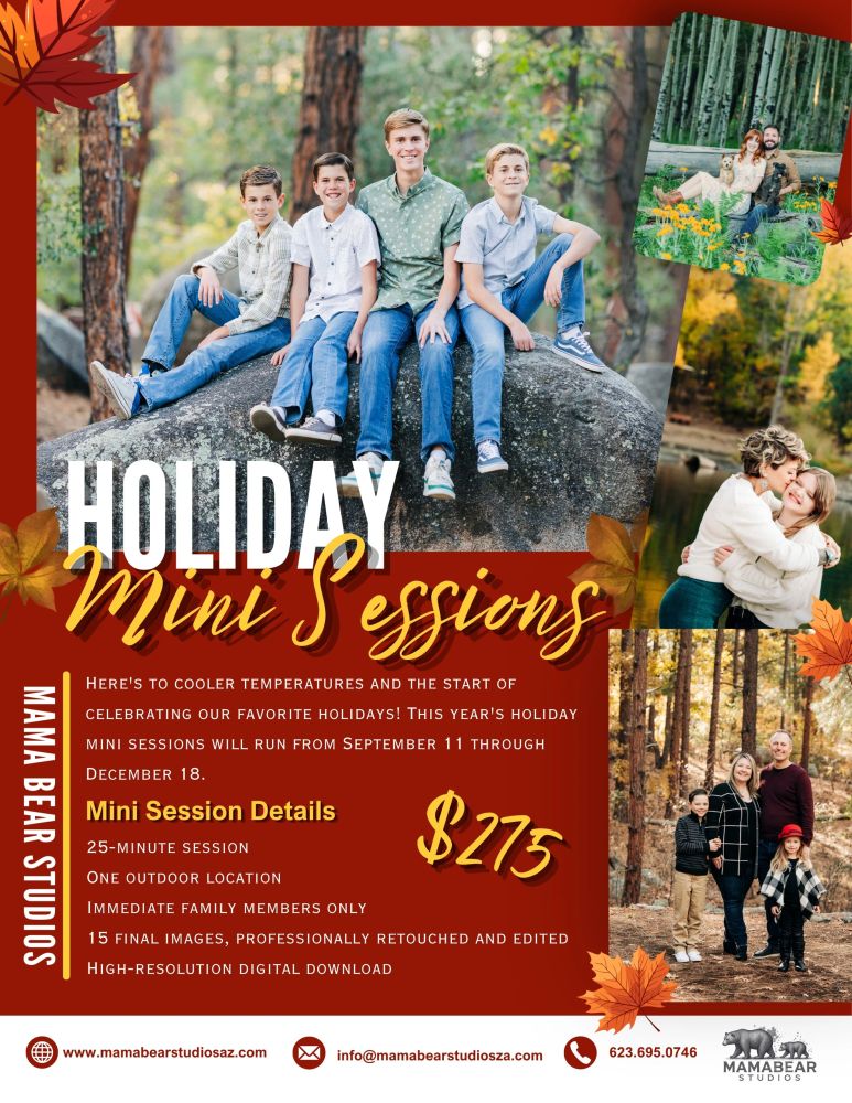 Holiday mini session details for Prescott photographer