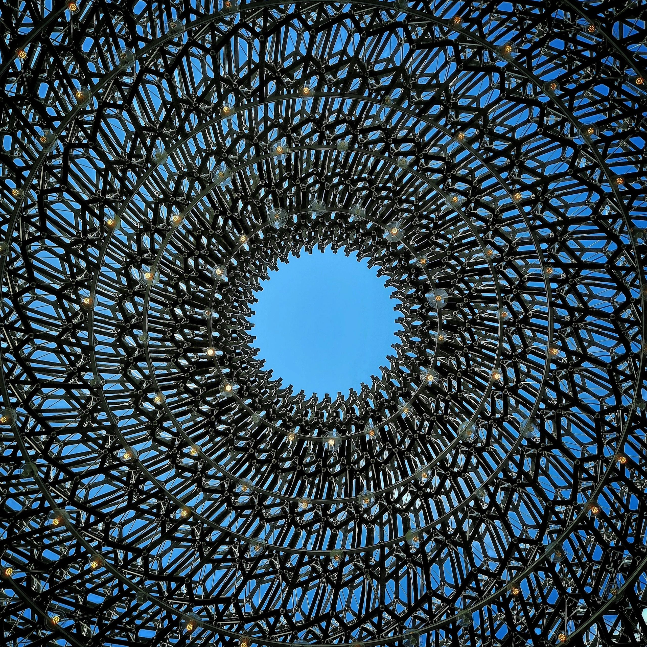 The geometric circular Hive at Kew Gardens.