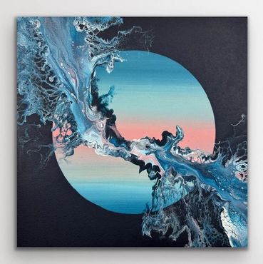 acrylic pour original abstract art fluid art painting acrylic on canvas crystal coast originals