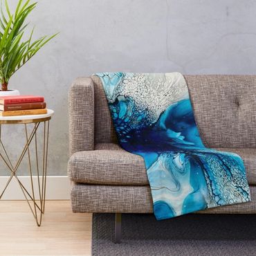 acrylic pour fluid art throw blanket crystal coast originals home decor