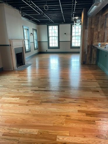 newly finished floors at The Nation restaurant Milford Ohio