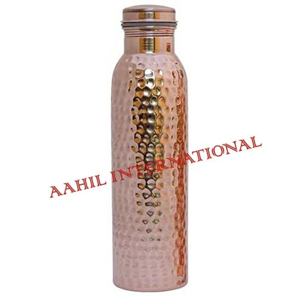 Real Copper Solid Hammered Water Bottles, Pure Ayurvedic Benefit, Leak Proof