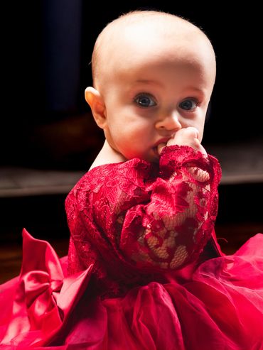 First year baby milestone photo Christmas