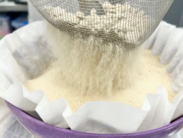Sifting processed material for bubble hash.