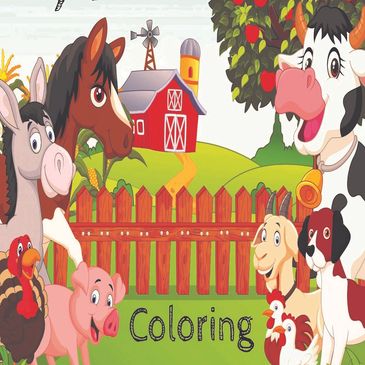 Farm Animals in a Pasture Laughing and Smiling with a Red Farm in the background