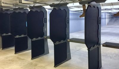 Indoor shooting range, 10 lanes, 25 yards, climate controlled.