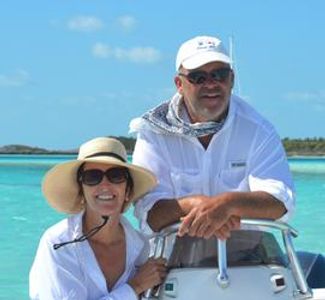 annette and Capt Francois on tender